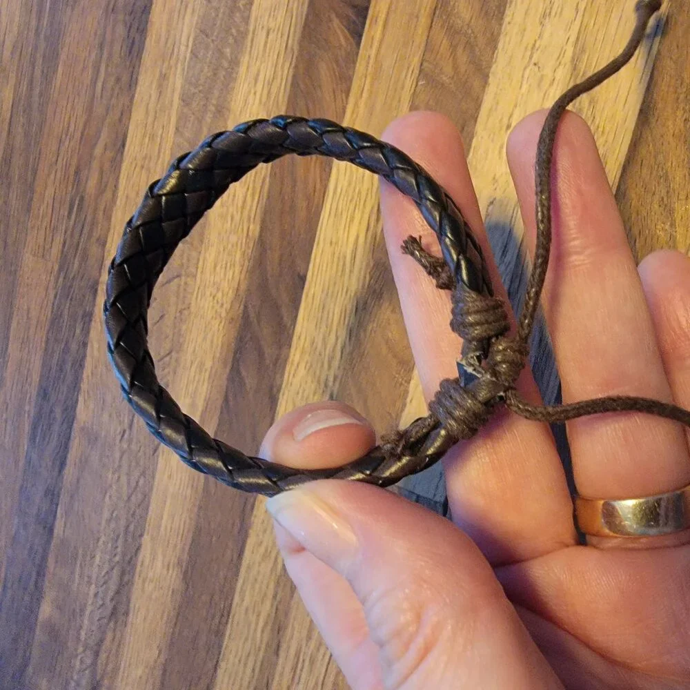 Boho Two Tone Braided Leather Bracelet